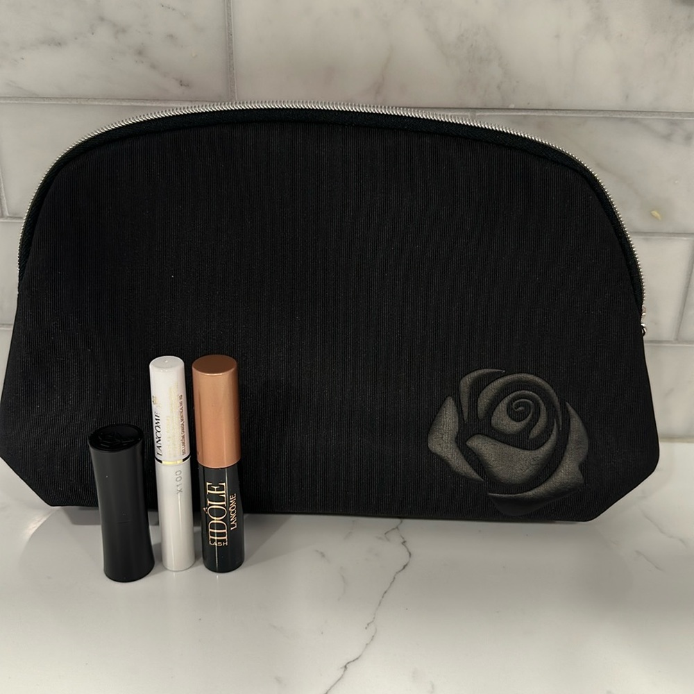 Lancôme Makeup Bag With Mascara, Lipstick, CIL Booster Base De Mascara. New